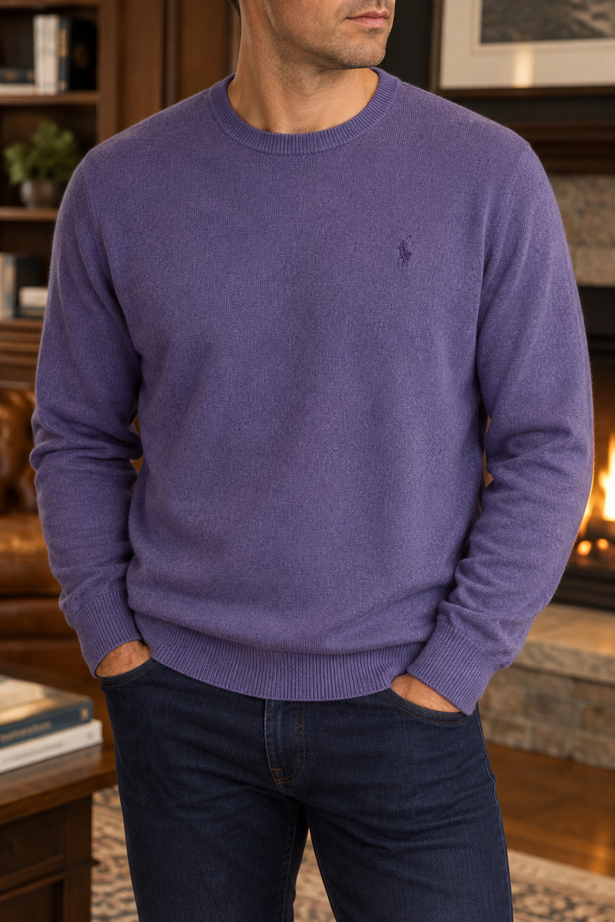 Polo Ralph Lauren Washable 100% Cashmere Sweater Purple XL NWT MSRP $248